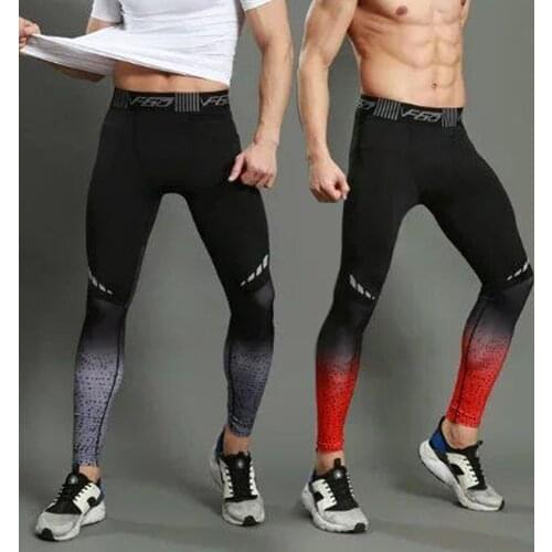 Running Tights Men Sports Elbows Leggings for Fitness Sportswear Long Trousers Yoga Pants Compression Tights Gym Pants for Men