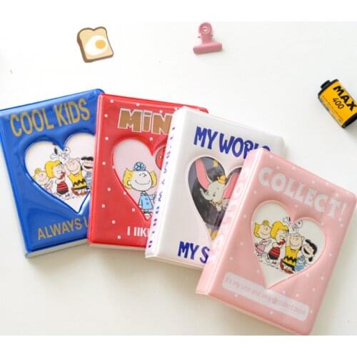 Cartoon Album Holds 64 Mini Photos Album 3 Inch PVC Lovely Heart photo album for Fujifilm Name Card baby gift Book