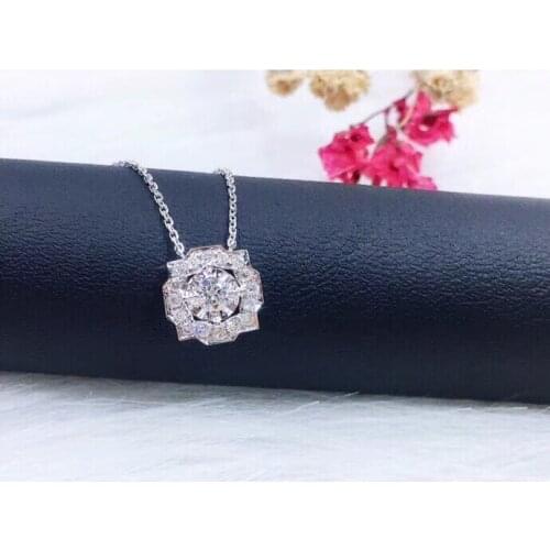 Fashion Zircon Cute Snowflake Adjustable Sterling Silver 925 Pendant Necklace for Christmas Gifts for Womens Exquisite Jewelry