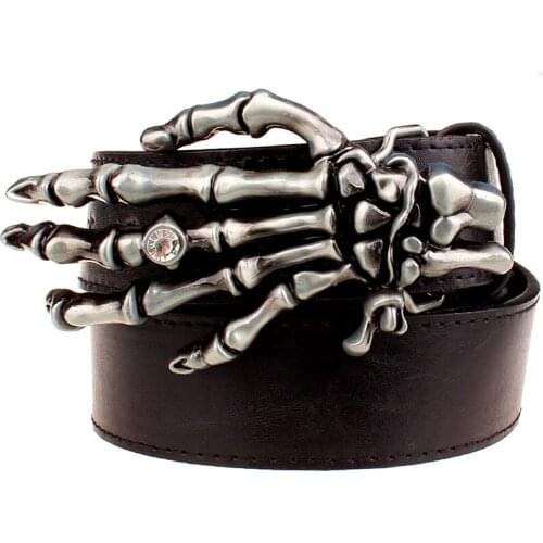 2018 fashion mens belt metal punk rock belt skull Claw belt hand bone Hip hop style girdle popular Devil palm Decorative belts