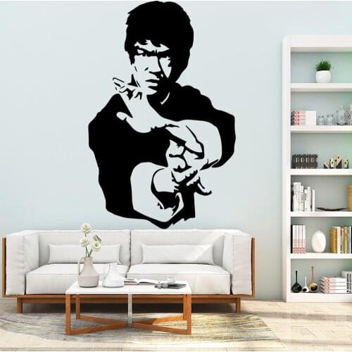 Bruce Lee Wall Stickers Self Adhesive Art Wallpaper Kids Room Nature Decor Removable Mural