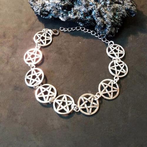 New Fashion Pentagram Link Bracelet, Witchcraft Jewelry, Pagan Jewelry, Witch Jewelry, Gifts for Men and Women