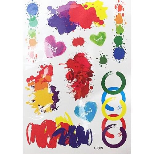 New football basketball tournament dedicated color graffiti non-toxic waterproof temporary tattoo sticker for face body art