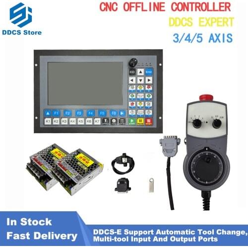 New upgrade CNC Offline Controller DDCS-EXPERT3/4/5 Axis+Handwheel+2PCS 75W Power CNC machining engraving with Cheapest Shipping