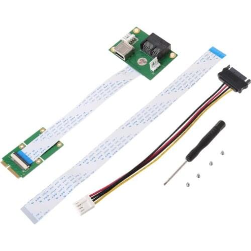 Mini PCIE to PCI-E Express X1+USB Riser Card with FFC Cable High Speed DIY 90 Degree Slot