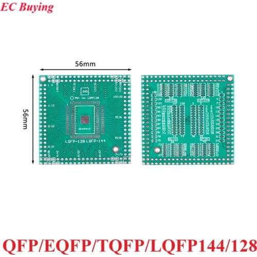 QFP EQFP TQFP LQFP144 LQFP128 Transfer Board Adapter PCB Pinboard SMD to DIP128 DIP144 DIP Pin IC Test Plate 0.5mm Pitch Socket