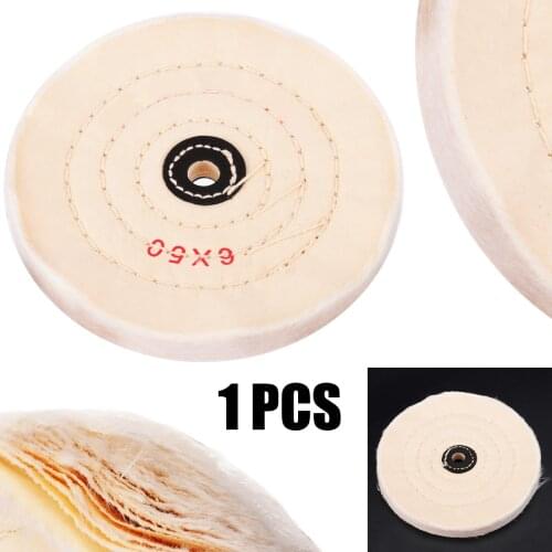 1pc White Cloth Buffing Polishing Wheel 6" Buffer Polish Grinder Brush Pad For Rotary Abrasive Tools