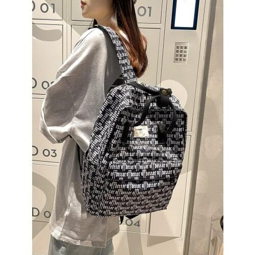 YILIAN Simple and lightweight backpack high texture temperament canvas fashion versatile large capacity student bag