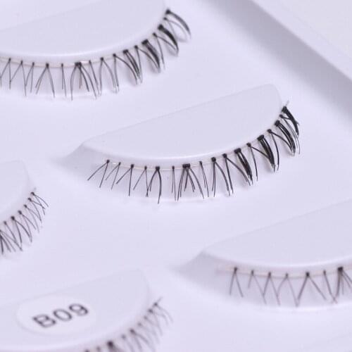 NEW 5pairs under lashes super soft clear band bottom false eyelash transparent stalk faux mink mellow lower lashes