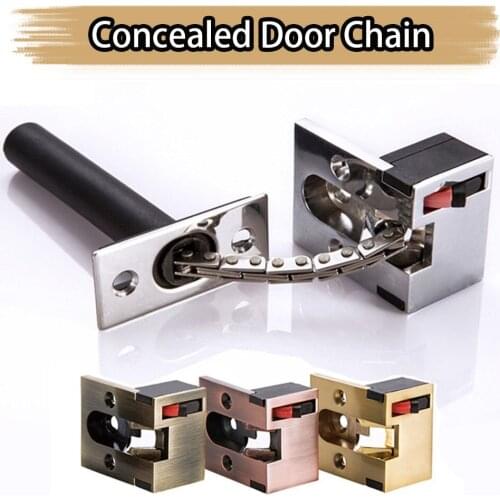 Zinc Alloy Concealed Door Chain Anti-theft Safety Buckle Concealed Chains Hotel Stealth Locks Hardware Fitting