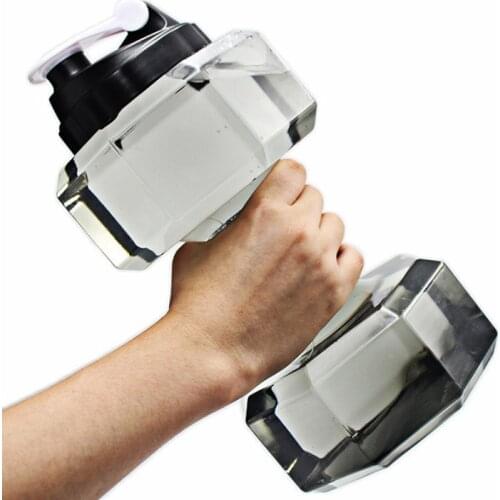 2.2L-2.6L Sports Water Bottles Dumbbell Gym Sport Bottle Mens Plastic Large Water Fitness Cup Fitness Dumbbell Excerise Supply