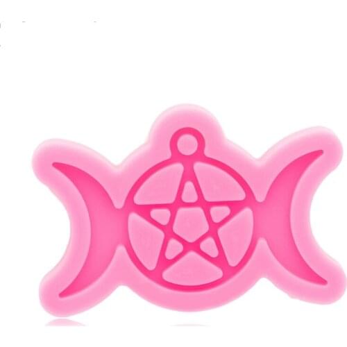 Super Glossy Moon Epoxy Resin Mold DIY Keychain Pendant Key Rings Silicone Mould F3MF