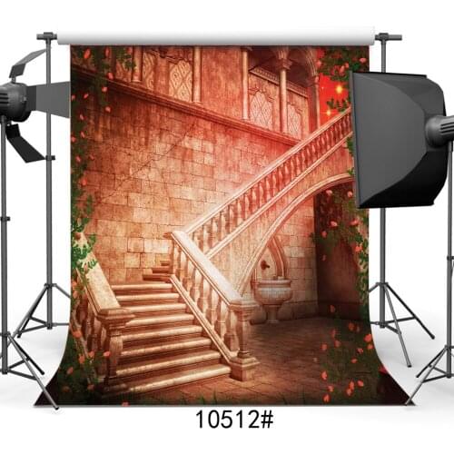 Fabric Cloth Custom Photography Backdrops Prop Indoor Staircase Vinyl Backgrounds Photo Studio for Children Baby Wedding
