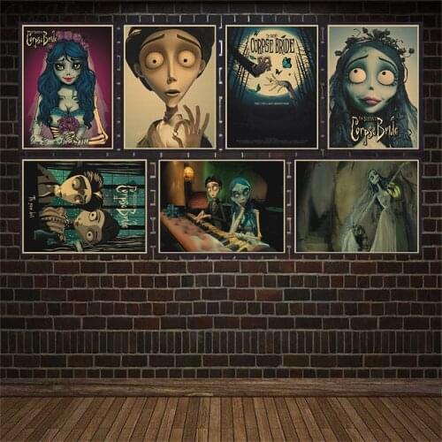 Corpse Bride Vintage Comic Posters Anime Characters Retro Kraft Poster Home Cafe Bar Bedroom Decor Painting