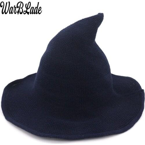 WBL Along the sheep wool cap knitting fisherman hat Female Fashion witch Pointed Basin Bucket Hat Accessories Party Hats