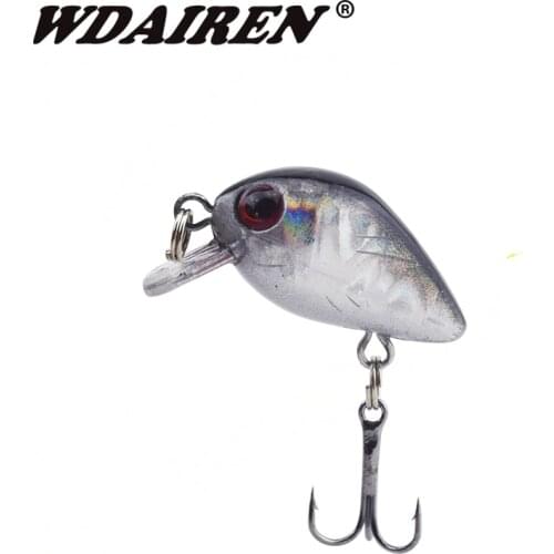 WDAIREN 1Pc Mini Crazy Crank Wobble 3cm 1.2g Artificial winter Hard Fishing Lures Swim bait Japan Crankbait pesca Tackle WD-033