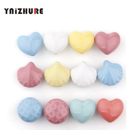 New Cute Child Brand Nordic Ceramic Single Round Knobs Wardrobe Kitchen Garden Door Handle Modern Cabinet Handle With Screw 1PC