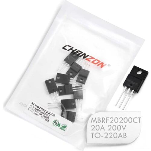 10 Pcs) MBRF20200CT Schottky Barrier Rectifier Diodes 20A 200V TO-220AB (TO-220) 20 Amp 200 Volt MBRF20200 CT