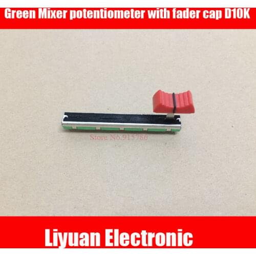 2set Green D10K double straight slide potentiometer D103 with fader cap behringer mixer D103 fader 75MM long