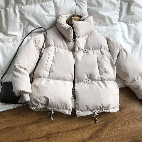 2021 Autumn Winter Collection Solid Women Down Jacket Warm Thicken Stand Collar White Duck Down Parka Female Coat Veste Femme