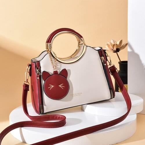 2021 Simple Ladys Handbag Fashion Large Capacity Temperament Shoulder Bag For Women Contrast Color Design Womens Bags