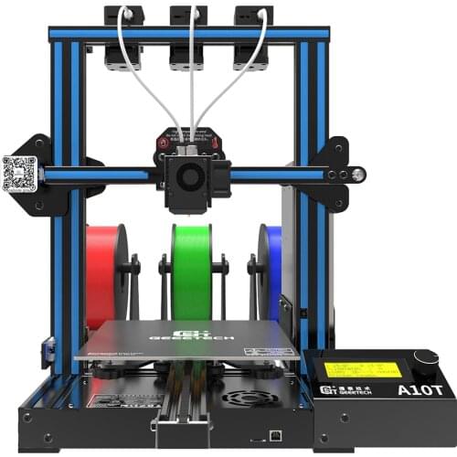 Geeetech A10T 3D Printer 3 in 1 out Mix-color Upgrade GT2560 V4.0/4.1B Controlboard Open Source 220x220x250mm LCD2004 FDM CE