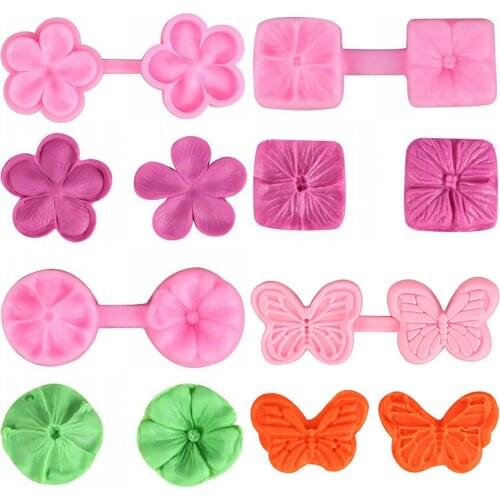 3D Stereo DIY Flower Leaf Mold Folding And Pressing Baking Silicone DIY Clay Craft Tool for Fondant Sugar Chocolate Cake Border