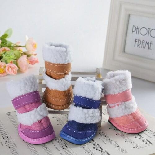 4PCS Autumn Winter Warm Pet Dog Boots Fashion Comfortable and Not Easy To Fall Safe Material Durable Wear Pet Supplies
