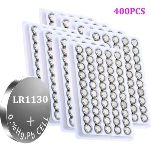 400PCS 1.5V AG10 LR1130 Coin Cell Battery Batteries LR 1130 Alkaline AG10 389 LR54 SR54 SR1130W 189 LR1130 Button