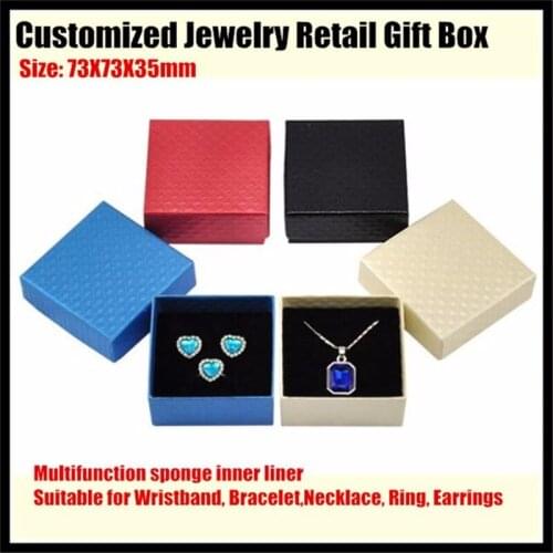 500sets!Customized Jewelry Retail Box (Paperboard Gift Boxes+sponge liner) for Bracelet,Necklace,Ring,Earrings Packaging&Display