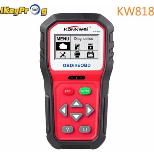KONNWEI KW818 Enhanced OBDII ODB2 EOBD Car Diagnostic Scanner 12V Battery Tester Check Engine Engine Automotive Code Reader Tool
