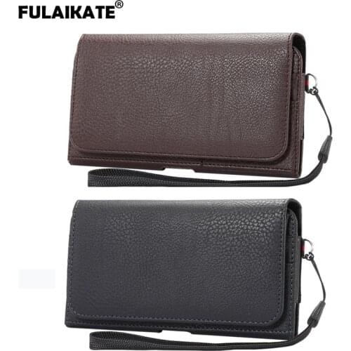 FULAIKATE 4.8" Lanyard Litchi Wallet Bag for iPhone6 6s 7 Universal Holster Card Waist Pocket for Samsung Galaxy S4/S3 Case