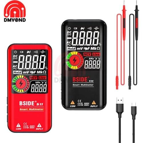 New S11 S10 Digital Multimeter 3.5" LCD 3 Line Display 9999 DC AC Voltage Capacitor Ohm Diode Multimetro NCV Hz Live Wire Tester