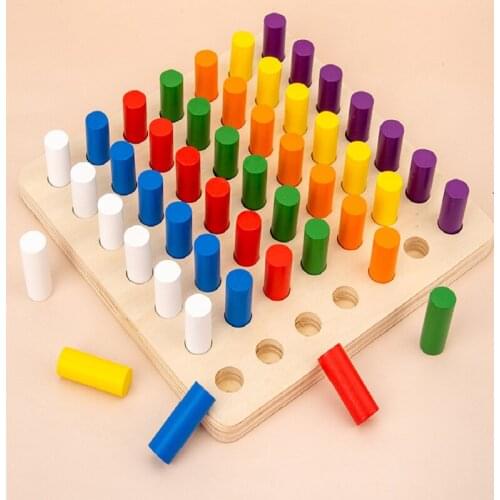 Montessori color finger grasping board intelligence development manual brain color discrimination teaching aid