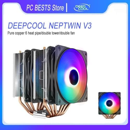 DEEPCOOL NEPTWIN V3 Double tower desktop computer CPU cooler 120MM 4-pin PWM quiet cooling Fan For Intel LGA1200 AMD AM4
