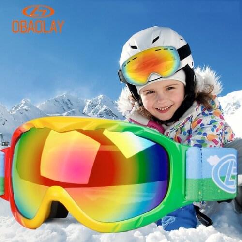 Children Skiing Goggles for Kid Boys Girls Glass Anti Fog Lens Winter Snow Glasses Snowboard Goggle Ski Googles Kids Ski Goggles