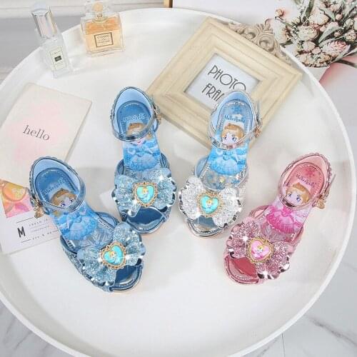 Disney childrens sandals princess party shoes summer Casual girls sandals baby childrens shoes little girl Sequin shoes 23-36