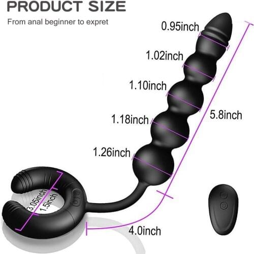 G Point Stimulate Male Vibrating Anal Beads Vibrator Penis Ring Prostate Massager Sex Toys Vibrating Anal Sex Product for Men