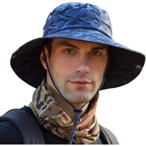Camouflage Sun Hat Outdoor Fishing Mountaineering Sun Shade Sunscreen Fisherman Hat Bucket Hat Useful Unisex Adult Bucket Hat