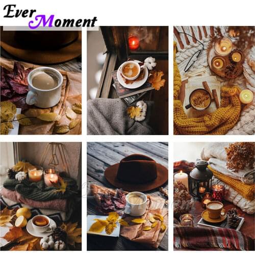 Ever Moment Diamond Painting Embroidery Mosaic Full Square Resin Drill Coffee Cup Picture Paint By Diamond Decoration ASF2249