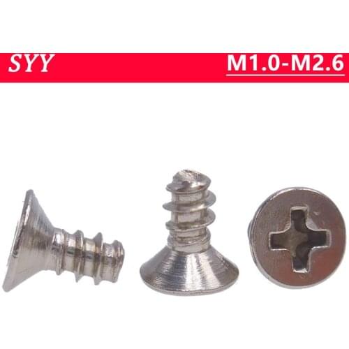 M1 M1.2 M1.4 M1.7 M1.8 M2-M2.6 Stainless Steel Cross Recessed Countersunk Flat Head Flat Tail Self Tapping Screw KB Micro Screws