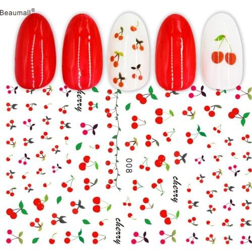 Fruits Type Nails Art Manicure Back Glue Decal Decorations Nail Sticker For Nails Tips Beauty