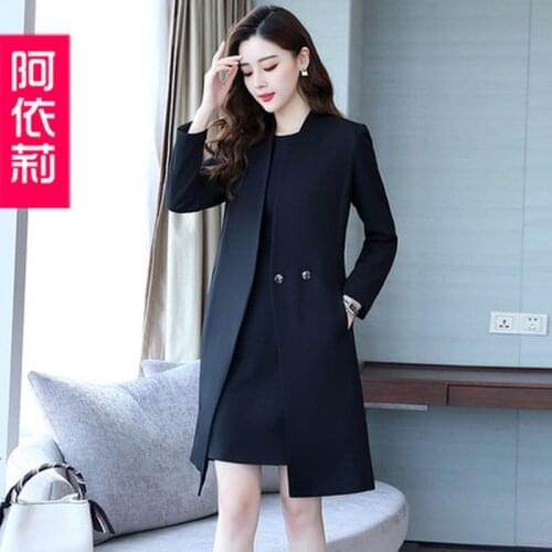 2019 spring and autumn new ladies fashion slim sleeveless dress + windbreaker two-piece
