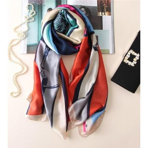 2019 New style Four seasons china quality silk nice scarves women Office warm large shawls lady Party fashion print beach hijab