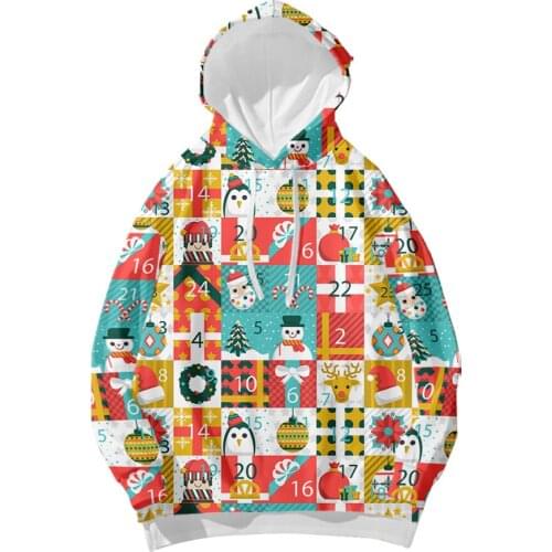 Christmas Santa Print Clothes Women Tops Women Longe Sleeve O-neck Tops Working Uniform Hoodie Santa Claus Deer Pullover Autumn