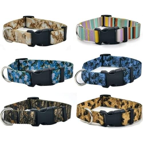 Pet Collar Camouflage Adjustable Dog Necklace Polyester Metal Buckle Dog Collars Small Medium Dogs Outdoor Training Pet Product