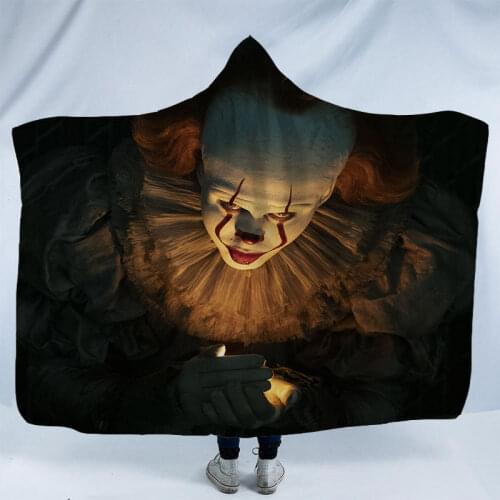 Scary Clown Plush Blanket Throw for Halloween Stephen Pennywise Sofa Bed Cover Single Twin Bedding Baby Boys Girls Children Gift