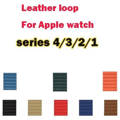 40mm 44mm Leather Loop strap for apple watch band SE 38mm for iwatch wrsitband 42mm magnetic closure series 6 5 4 3 2 1