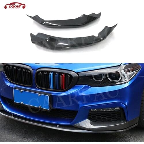 For G30 Carbon Fiber Front Bumper Lip Splitters Flaps for BMW 5 Series G30 G31 G38 520i 530i 540i M Sport 2017-2019