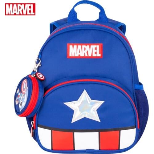 Genuine Disney Childrens Schoolbag Boy Captain America 2-6 Years Old Backpack Spiderman Backpack 5 Years Old Backpack School